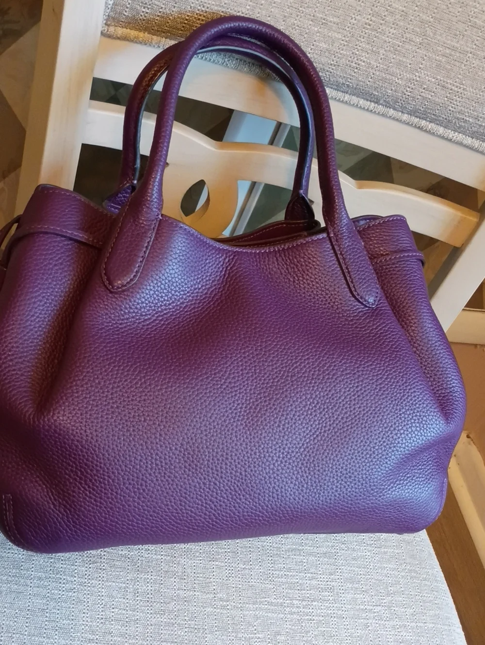Kate Spade Large Dumpling Satchel Bag Ripe Plum purple